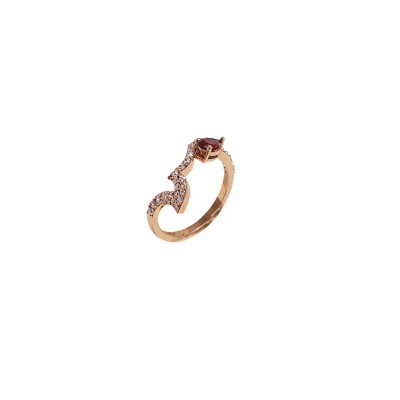 انگشتر طرح فرش با سنگ گارنت کد GD03003305