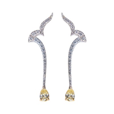 گوشواره طرح فرش نگین دار کد GD03003230
