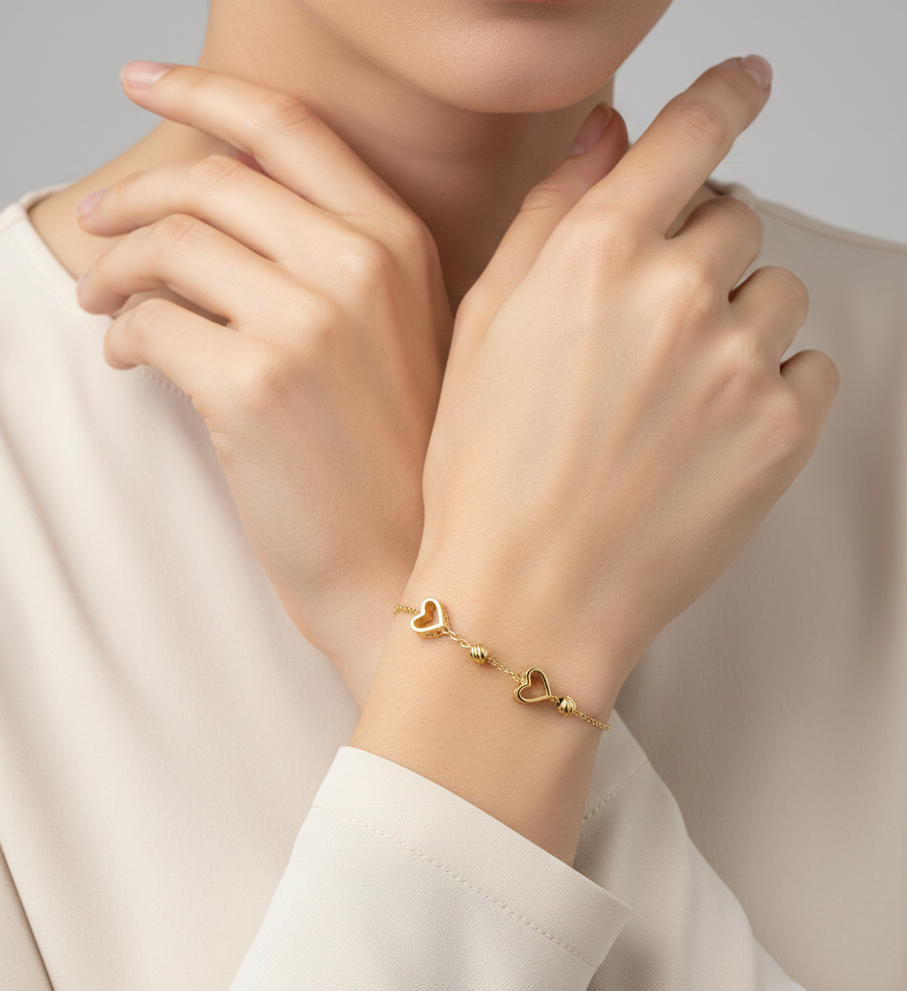 دستبند طلا بدون نگین