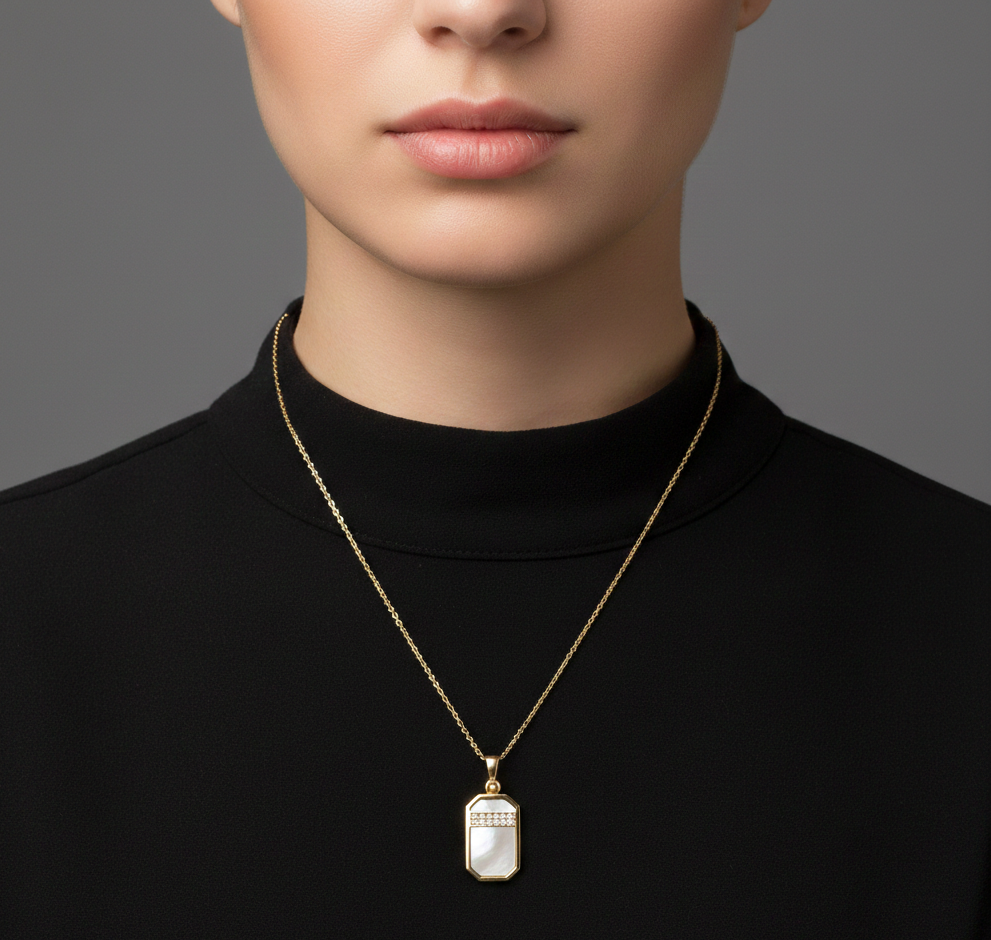 پلاک طلا نگین دار