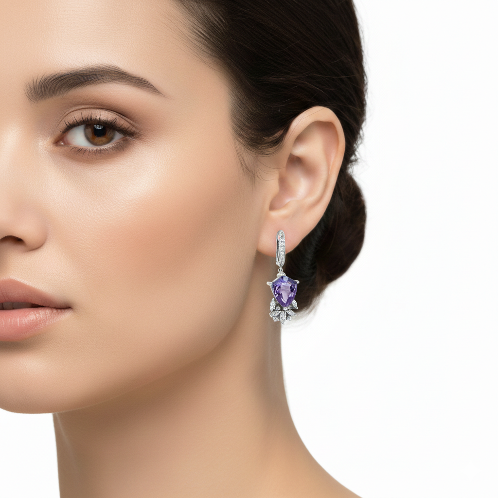 گوشواره طلا نگین دار