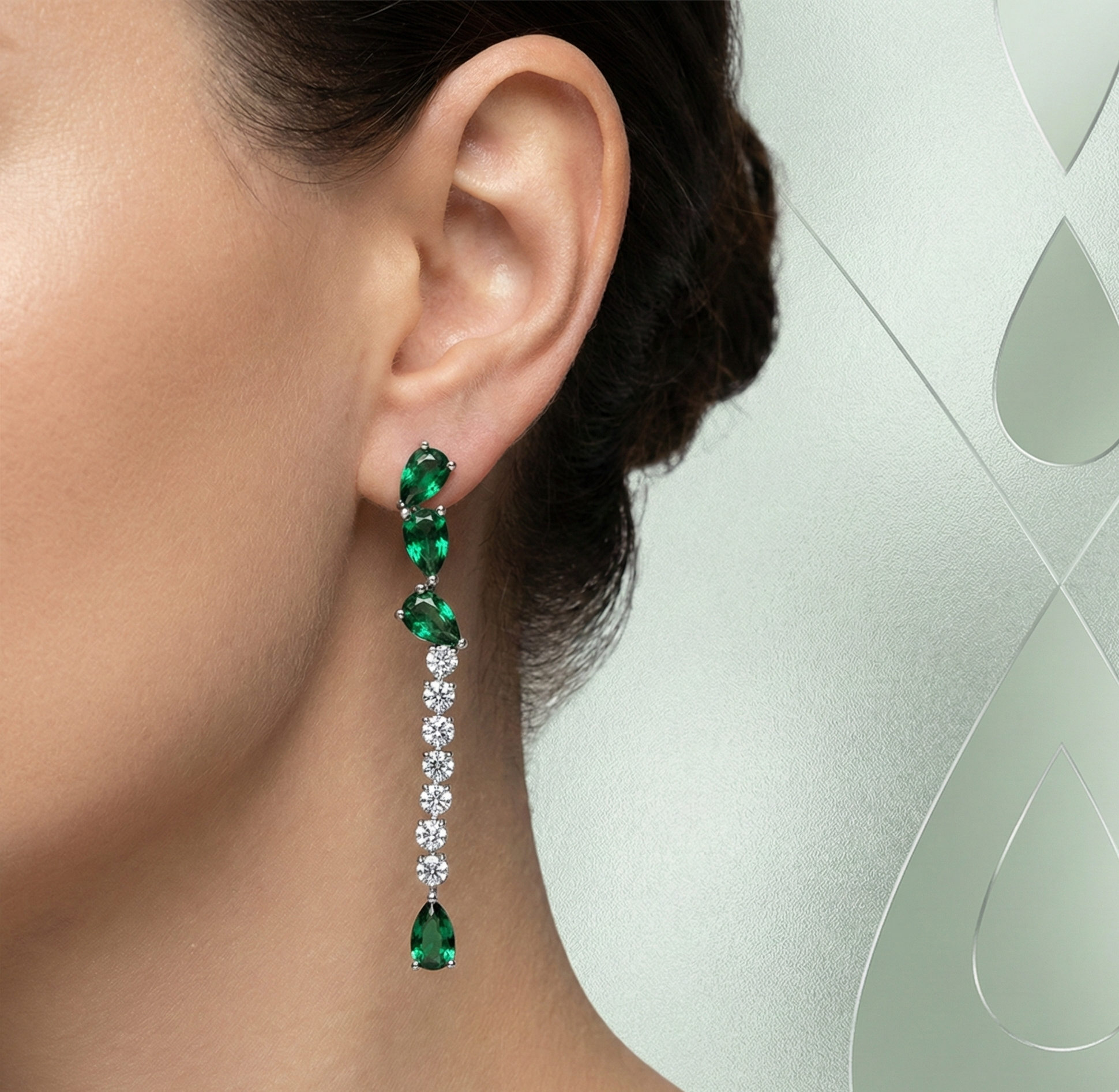 گوشواره طلا نگین دار