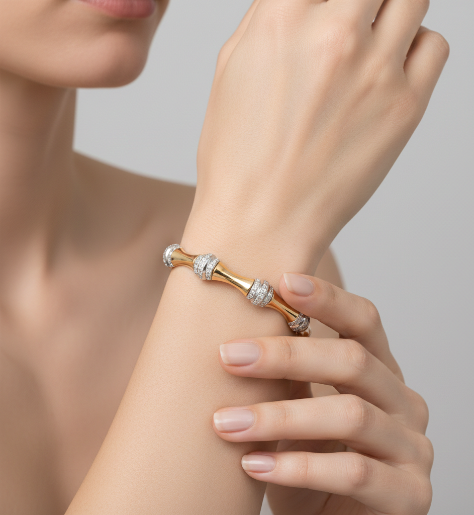 دستبند طلا نگین دار