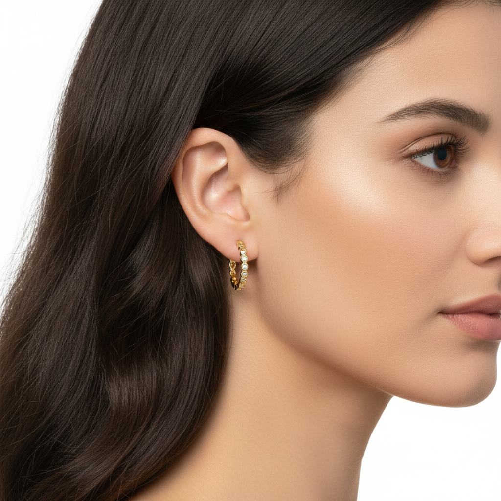 گوشواره طلا نگین دار