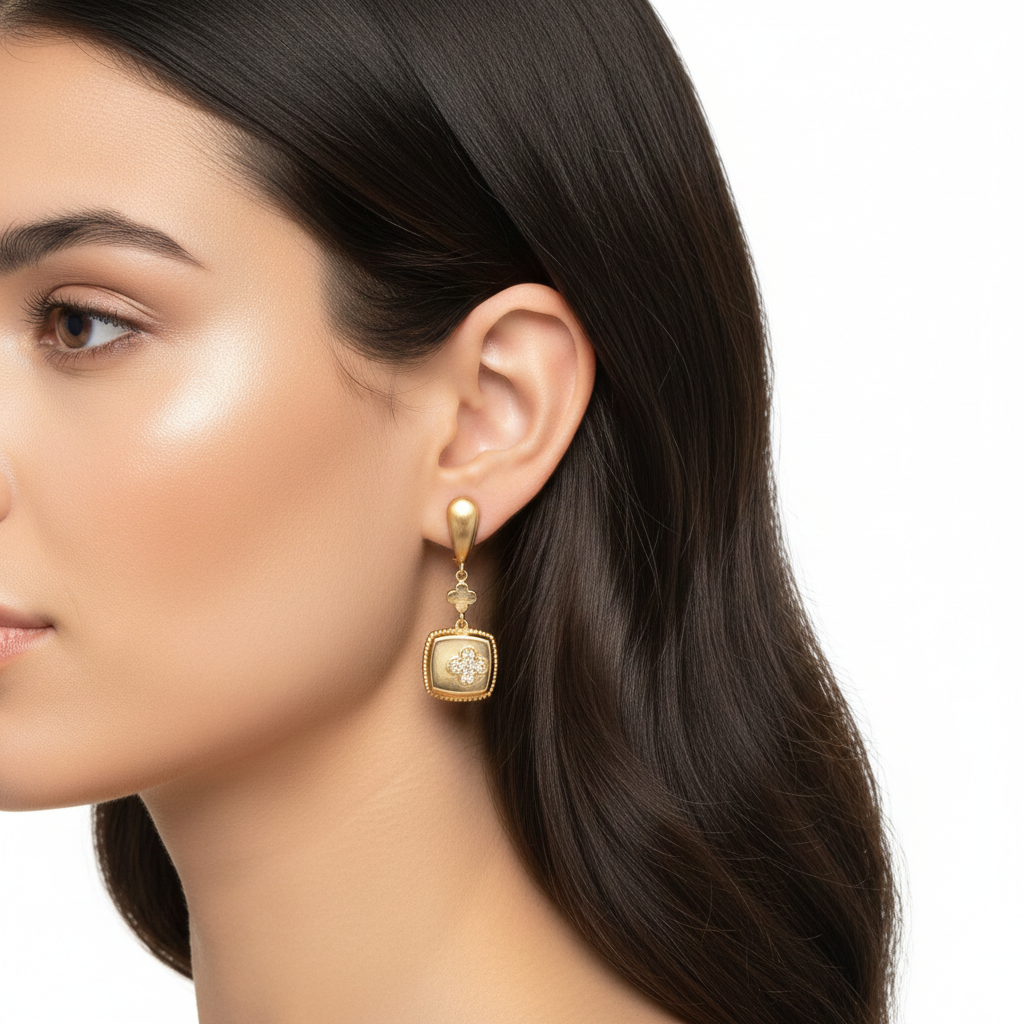 گوشواره طلا نگین دار