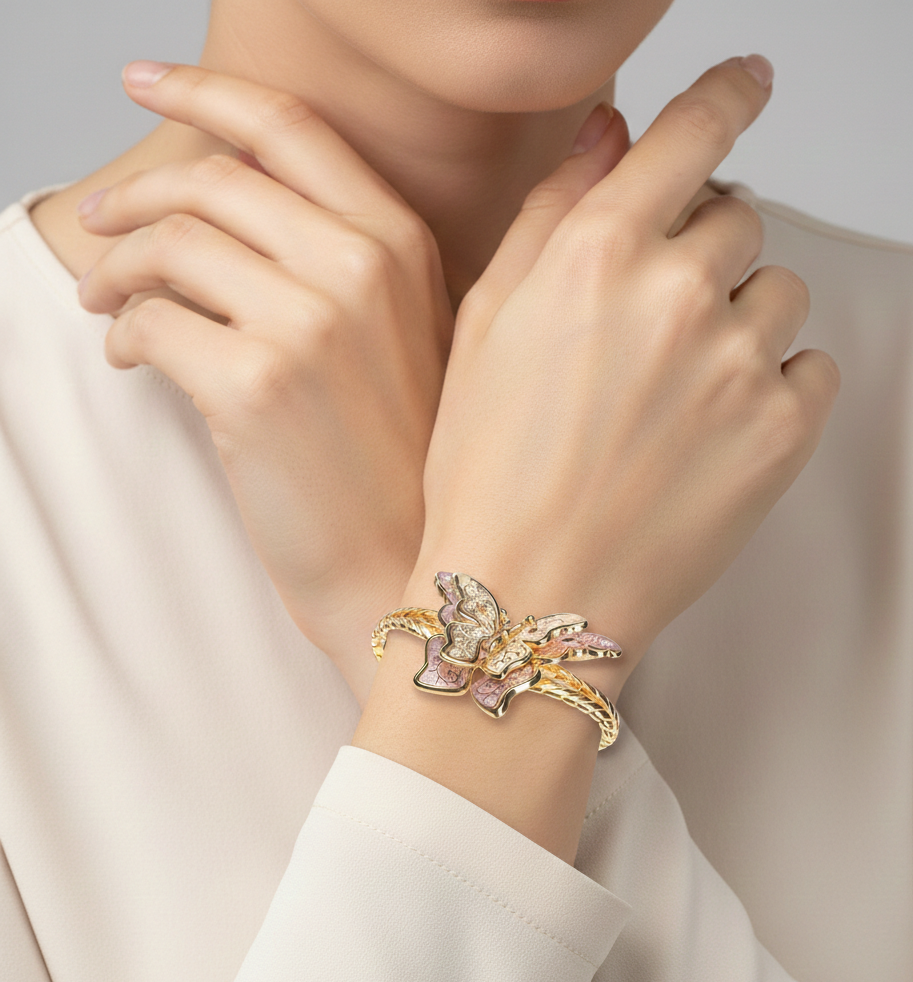 دستبند طلا النگویی بدون نگین