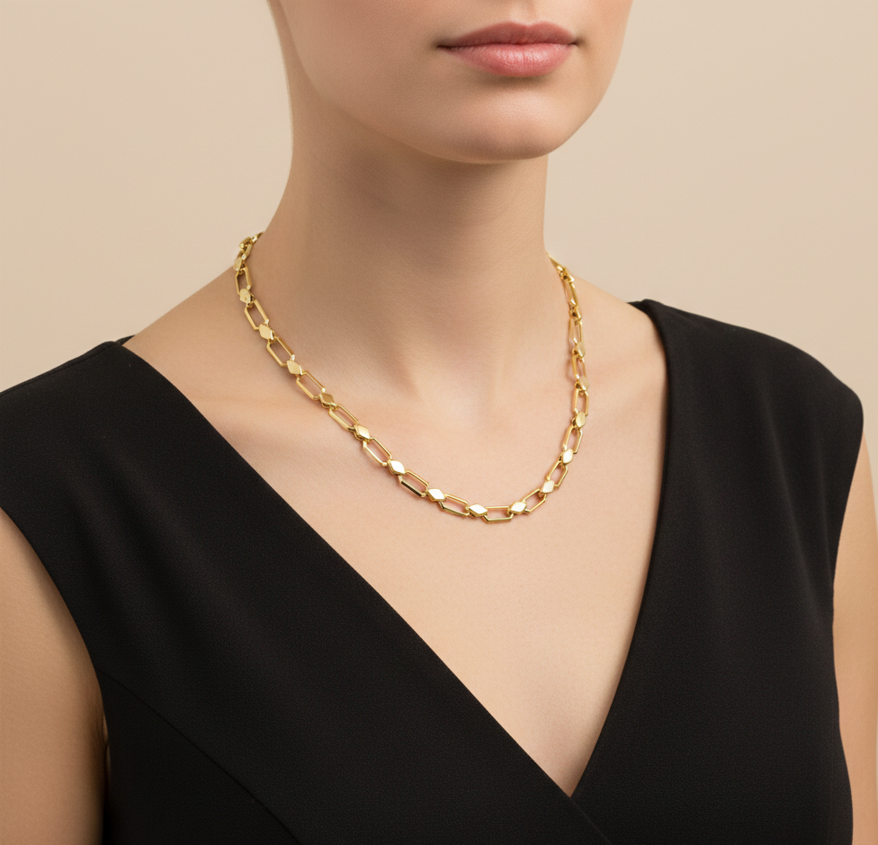 گردنبند طلا زنجیری بدون نگین