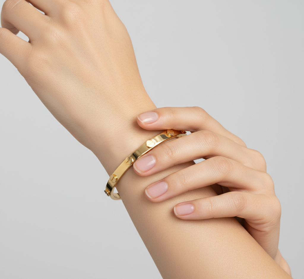 دستبند طلا بدون نگین