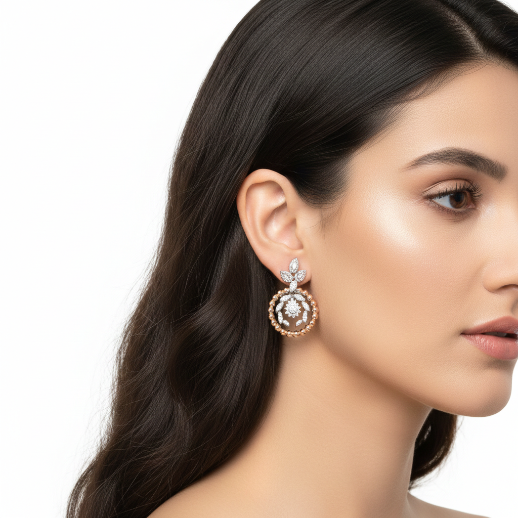 گوشواره طلا نگین دار