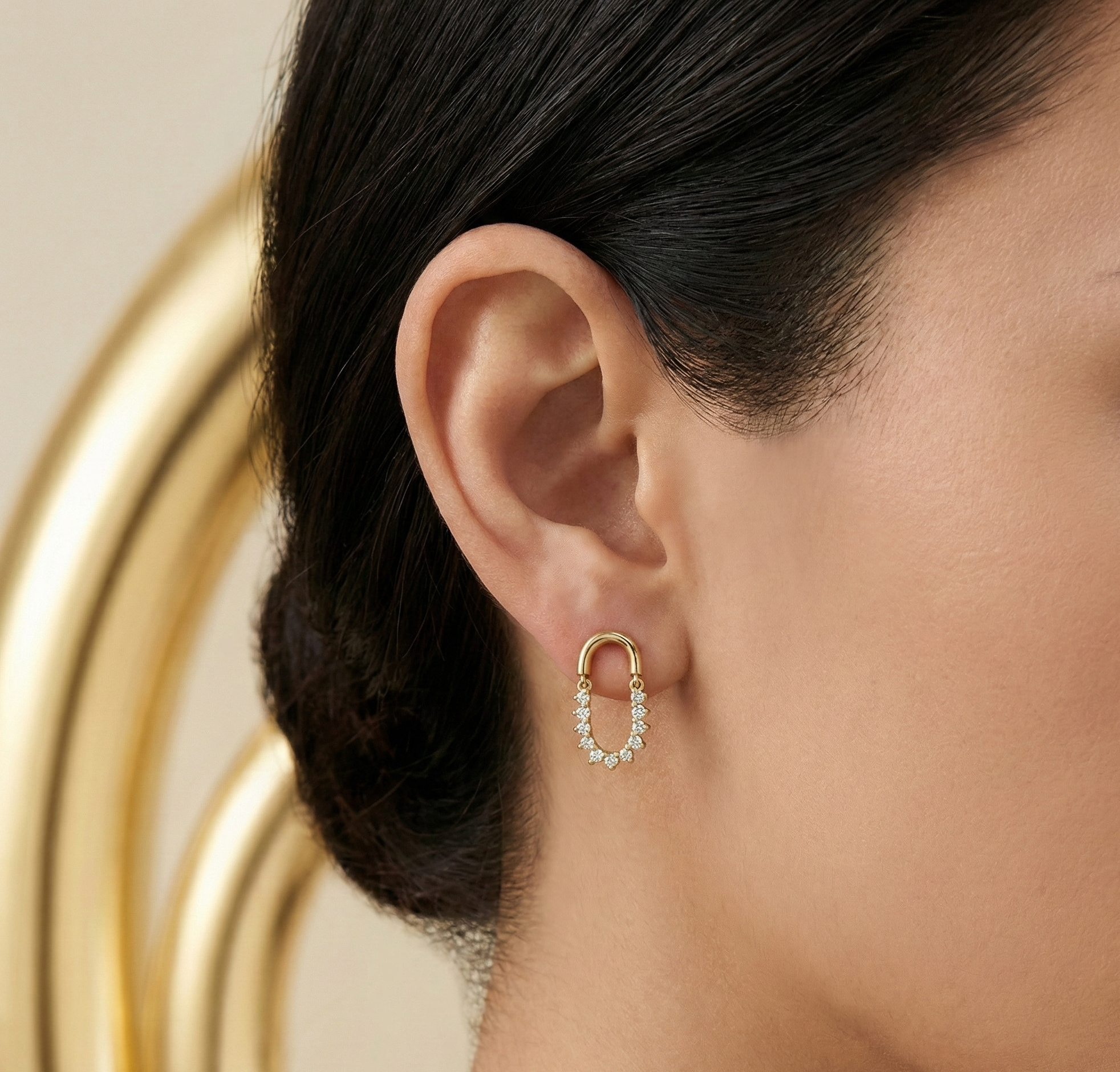 گوشواره طلا نگین دار