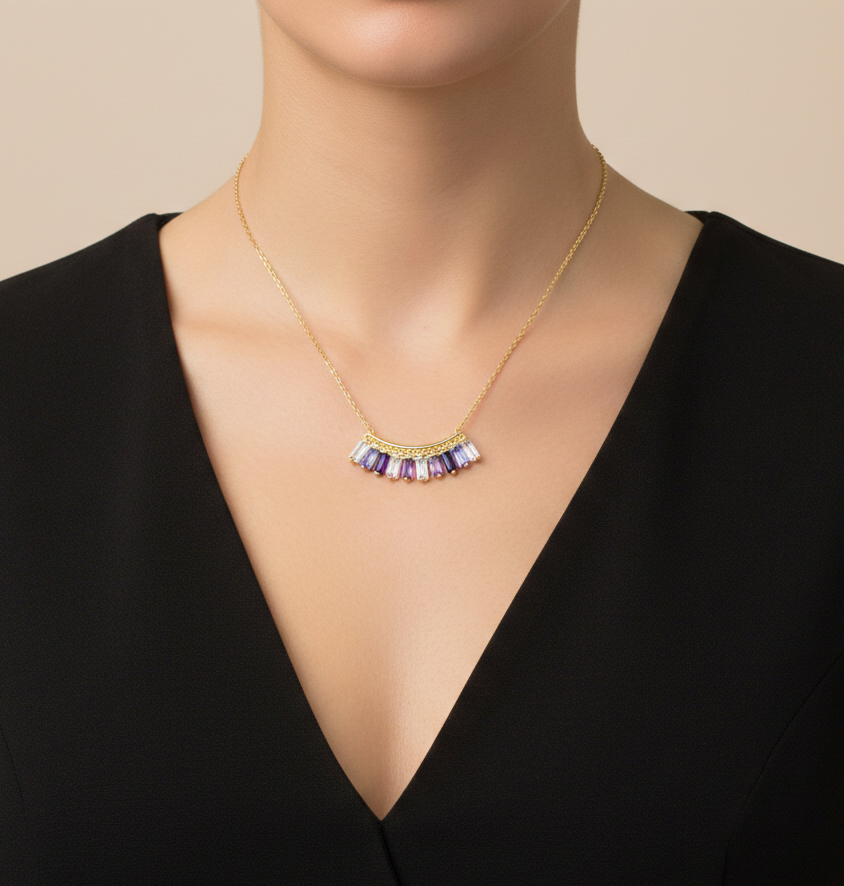 گردنبند طلا نگین دار