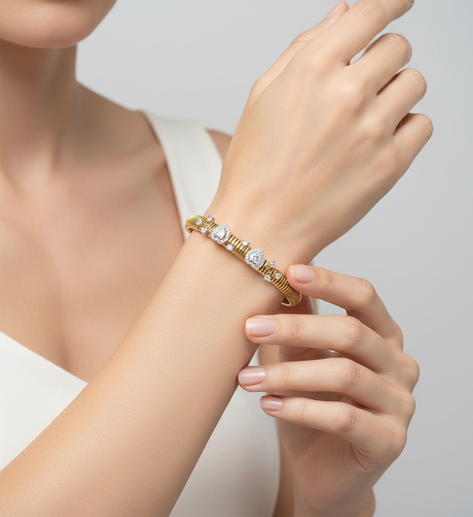 دستبند طلا نگین دار