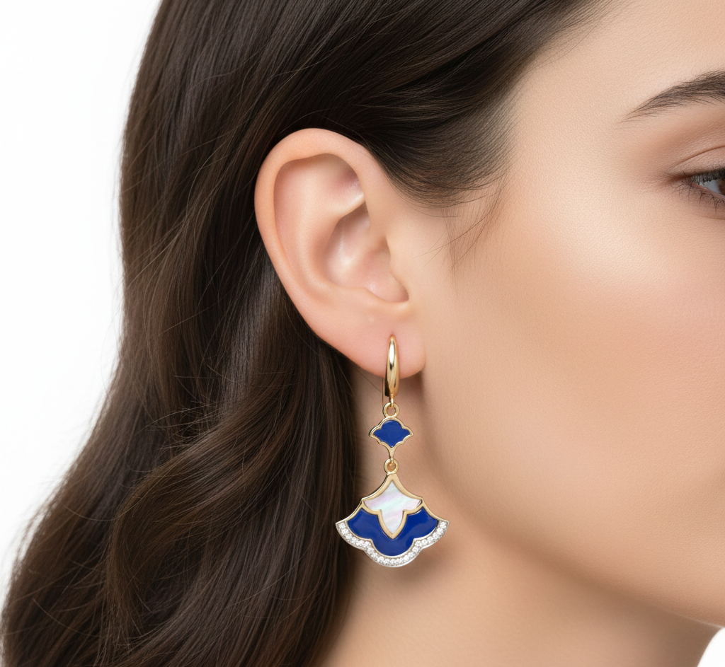 گوشواره طلا نگین دار