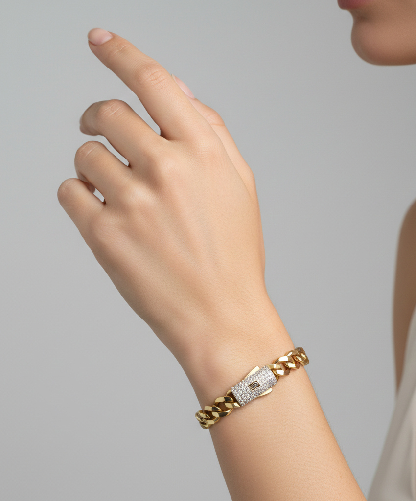 دستبند طلا نگین دار