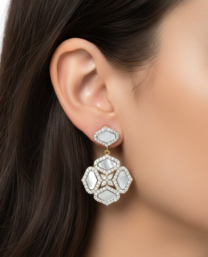 گوشواره طلا نگین دار