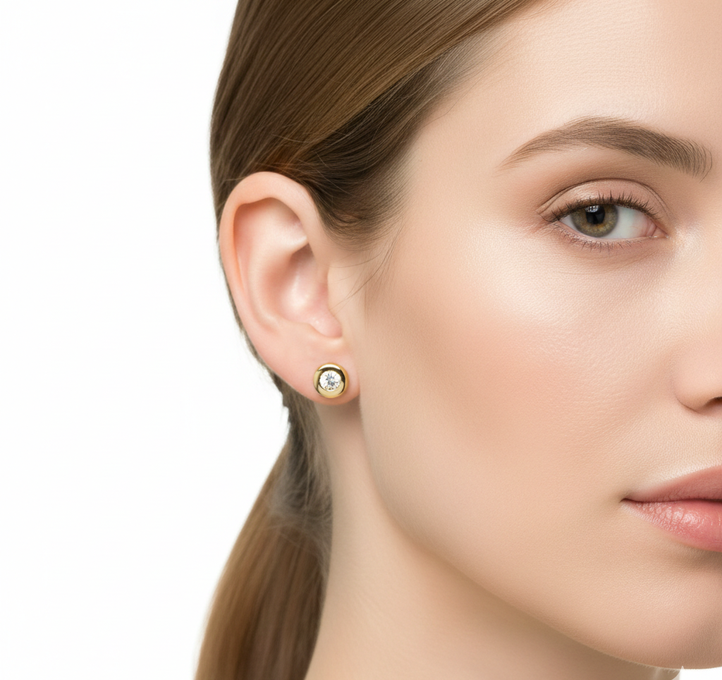 گوشواره طلا نگین دار