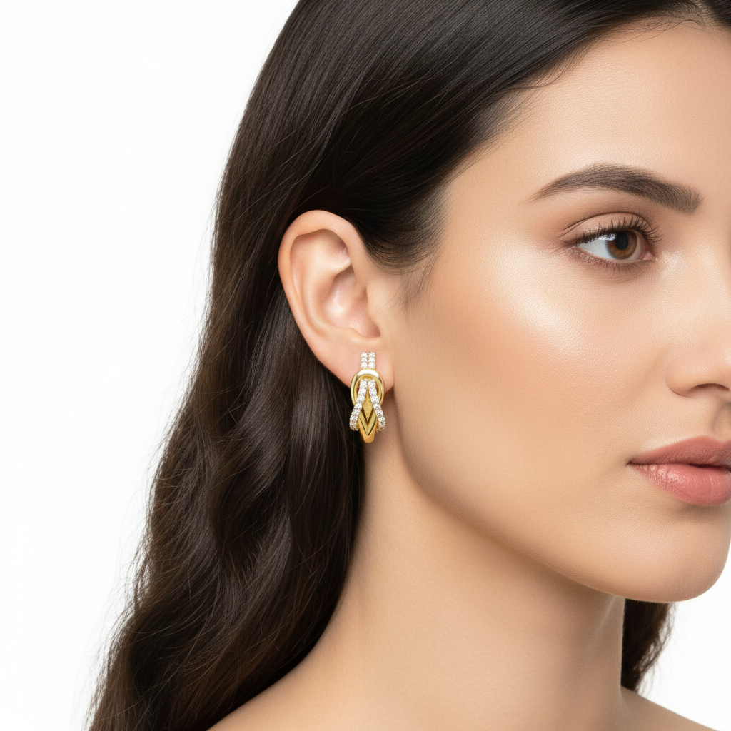 گوشواره طلا نگین دار