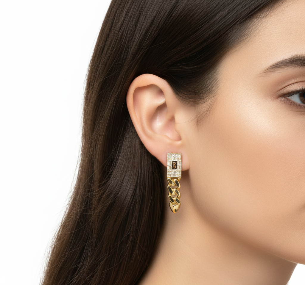 گوشواره طلا نگین دار