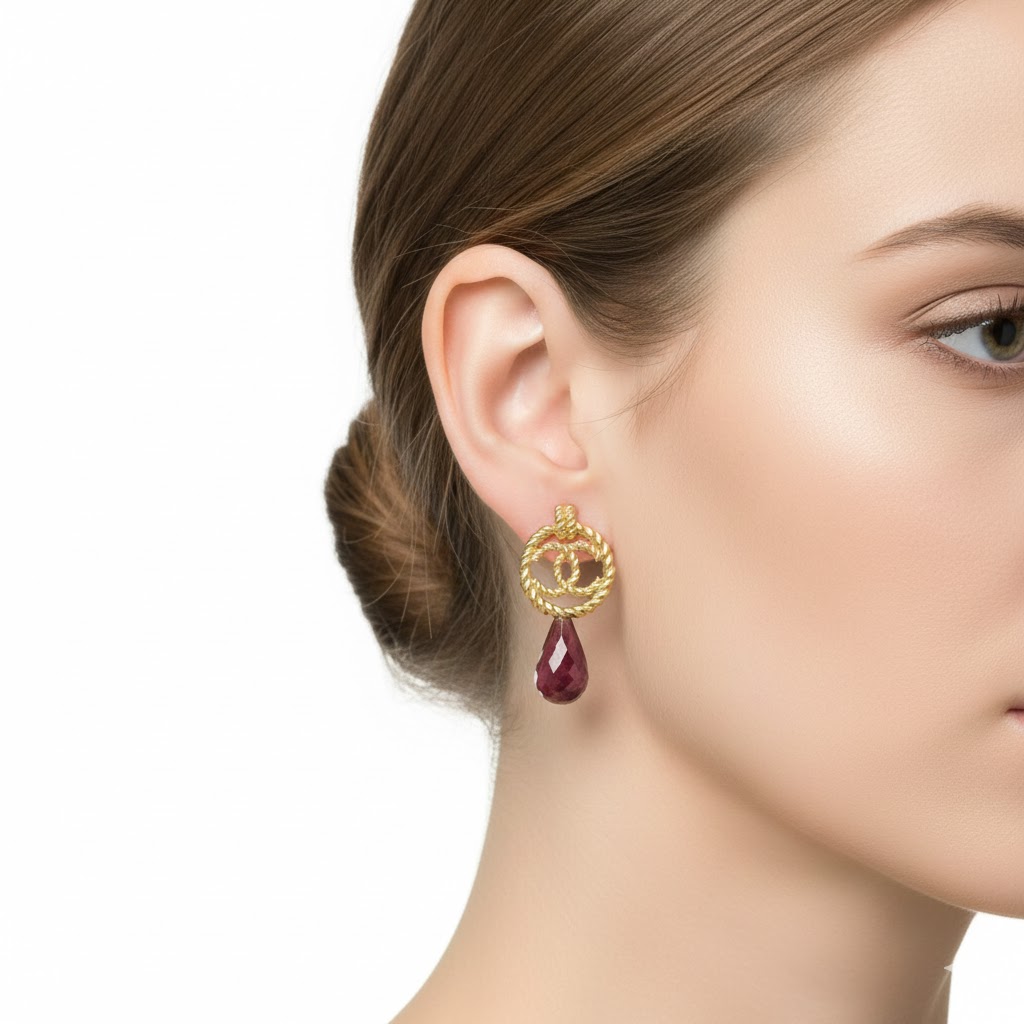 گوشواره طلا نگین دار