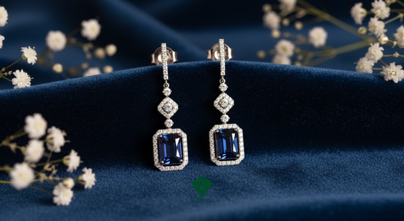 طراحی و سنگهای تزئینی در گوشواره طلا