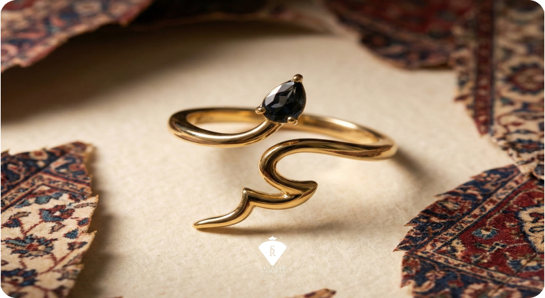 انگشتر طلا یاقوت کبود