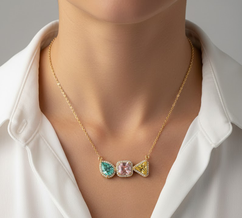 گردنبند طلا نگین دار