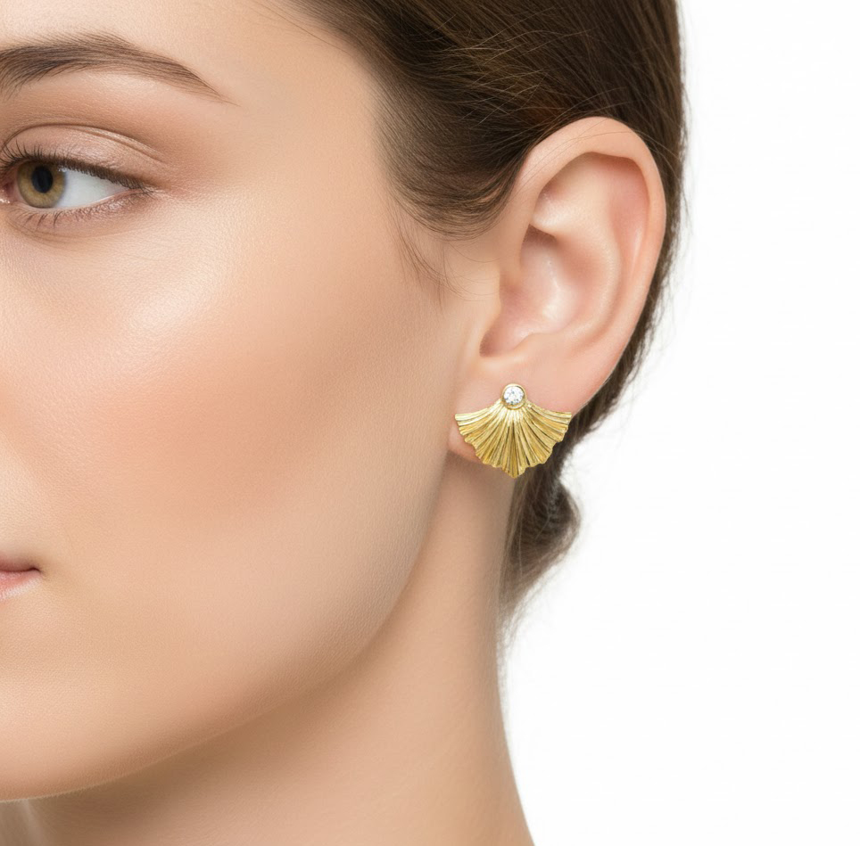 گوشواره طلا نگین دار