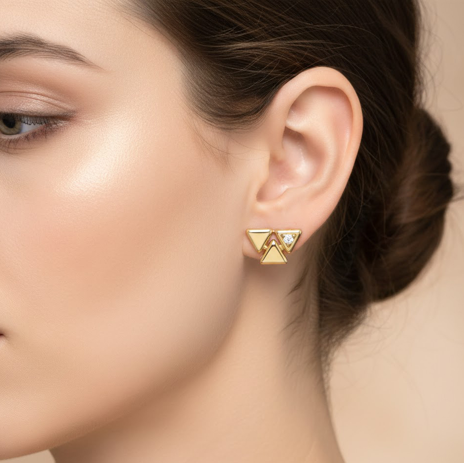 گوشواره طلا نگین دار