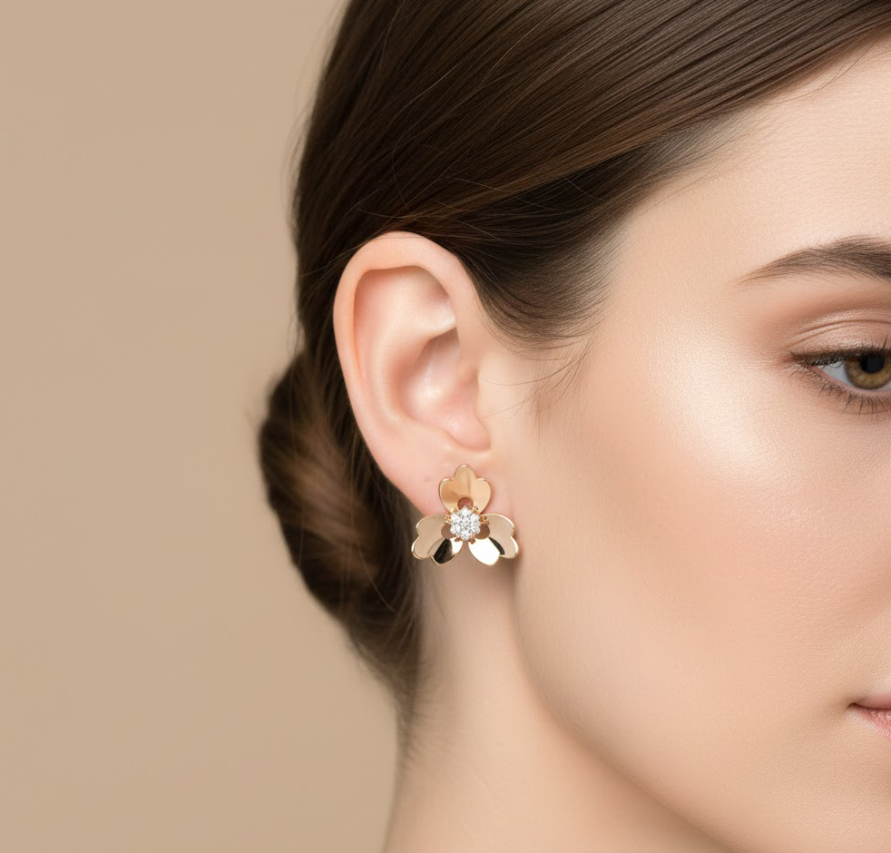 گوشواره طلا نگین دار