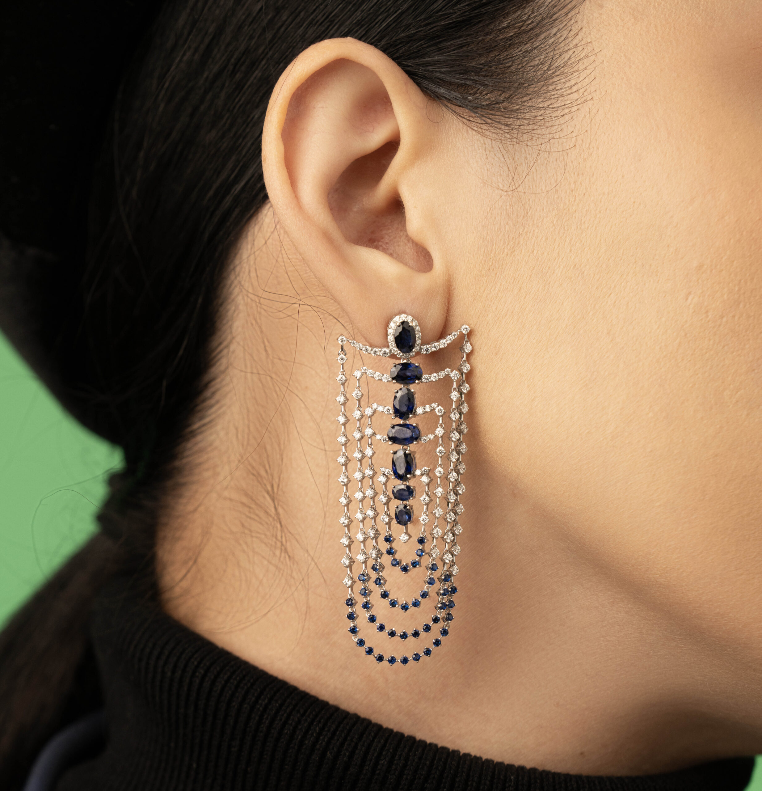 گوشواره طلا نگین دار