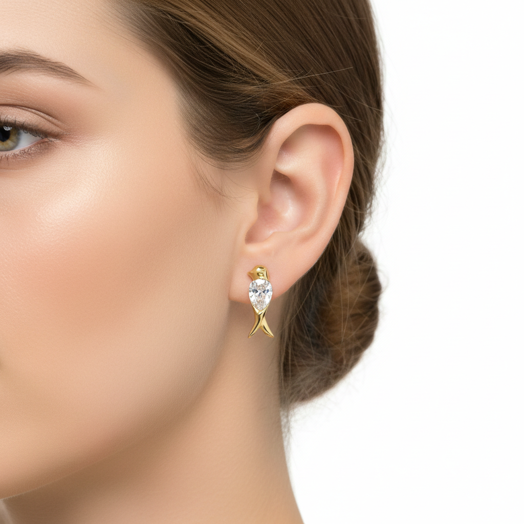 گوشواره طلا نگین دار