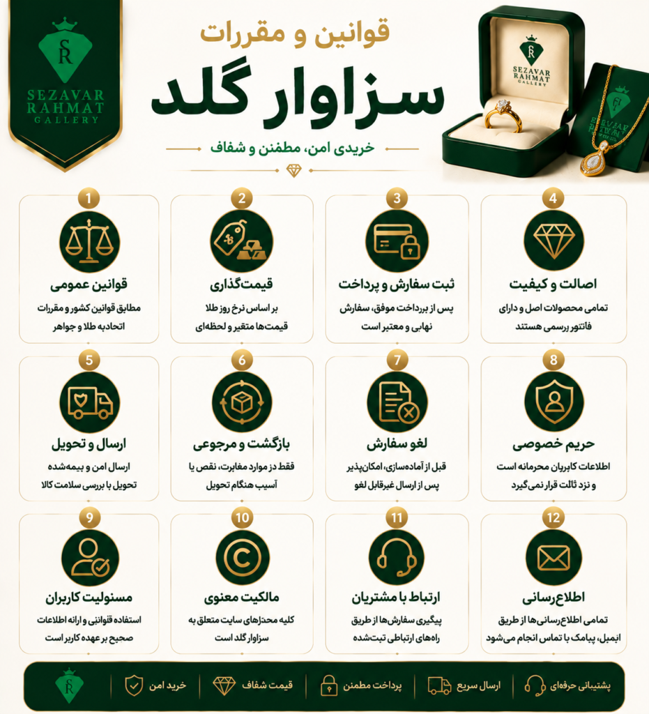 قوانین و مقررات سزاوار گلد
