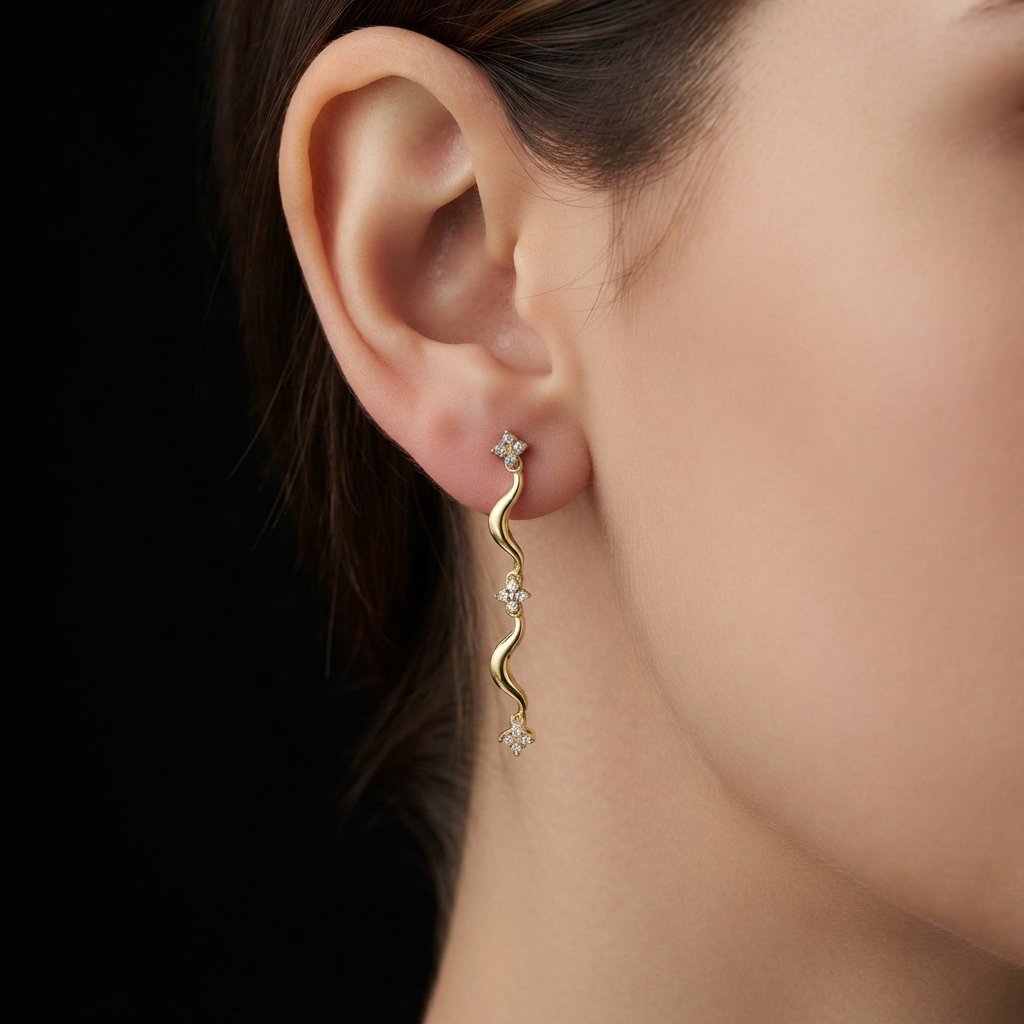 گوشواره طلا نگین دار