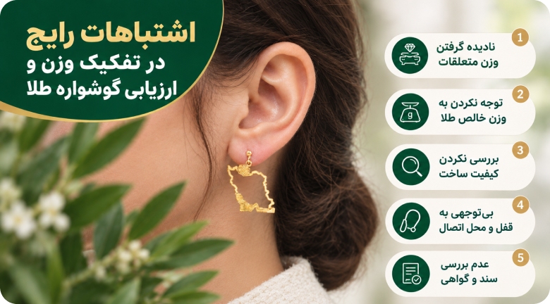 گوشواره طلا ۱ گرمی